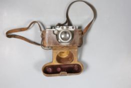 A cased Leica IIIf Black Dial D.R.P, Ernst Leitz, Wetzler - no.231046