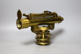 A 19th century brass surveyor's level with compass by A Holmes London from Troughton & Simms, 30cm