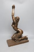 Ronald Cameron (b.1930), simulated bronze, ‘Game On’ - 49.5cm tall