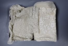 A 19th century needlerun veil, together with a similar veil and bonnet veil