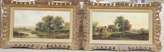 William Westall (1781-1850), pair of oils on canvas, Suffolk landscapes, signed, Stacy Marks