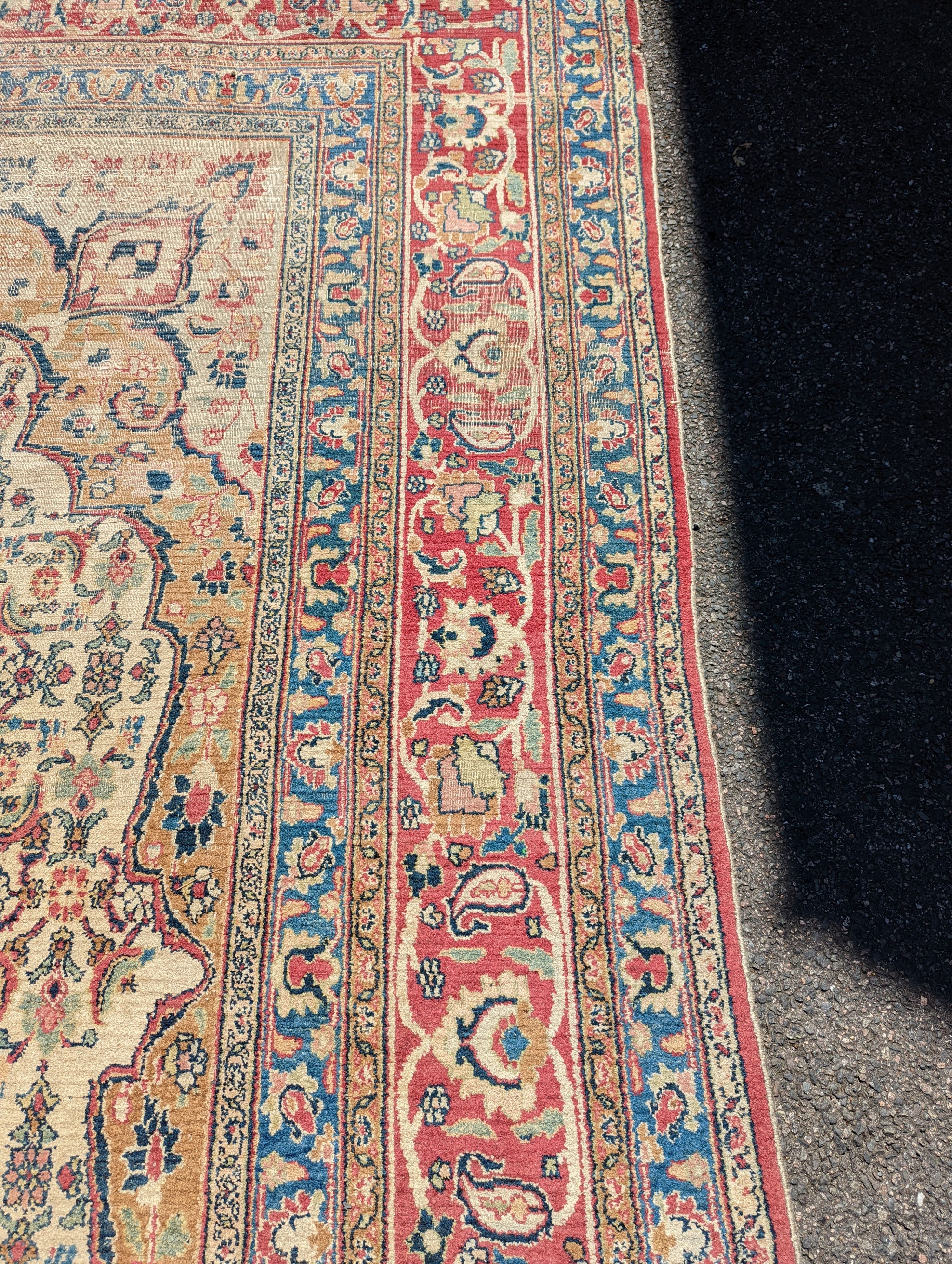 An Isfahan ivory ground carpet, 432 x 330cm - Image 13 of 19