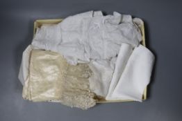 Two wide white worked frilled 19th century collars, a fine Scottish Ayrshire collar, two white