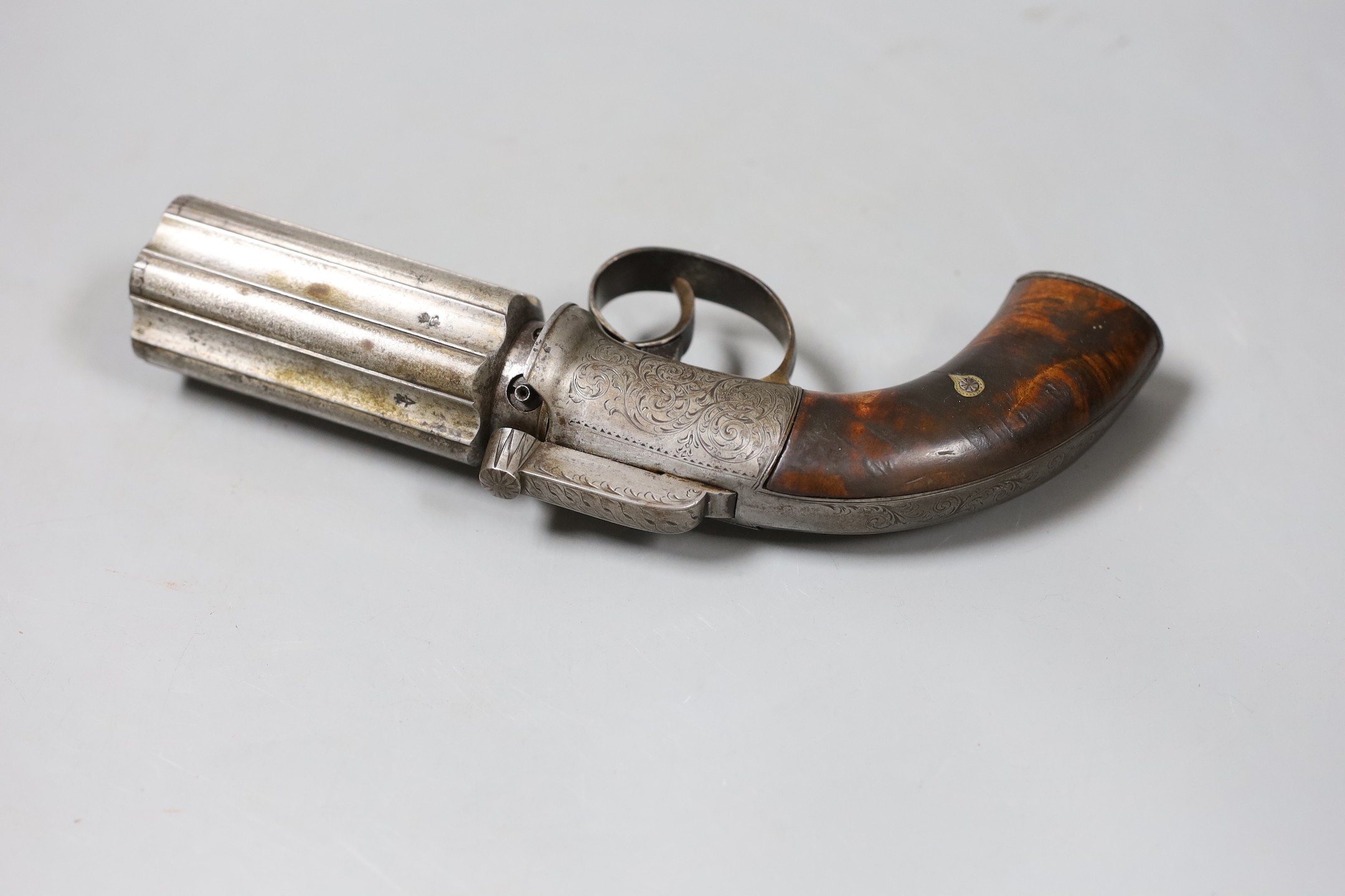 A 19th century six shot pepper box revolver - Image 3 of 5