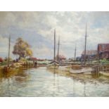 Edward Barrow, oil on board, The River at Rye, signed, 40 x 50cm