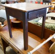 An 18th century oak provincial side table, width 55cm depth 66cm height 62cm