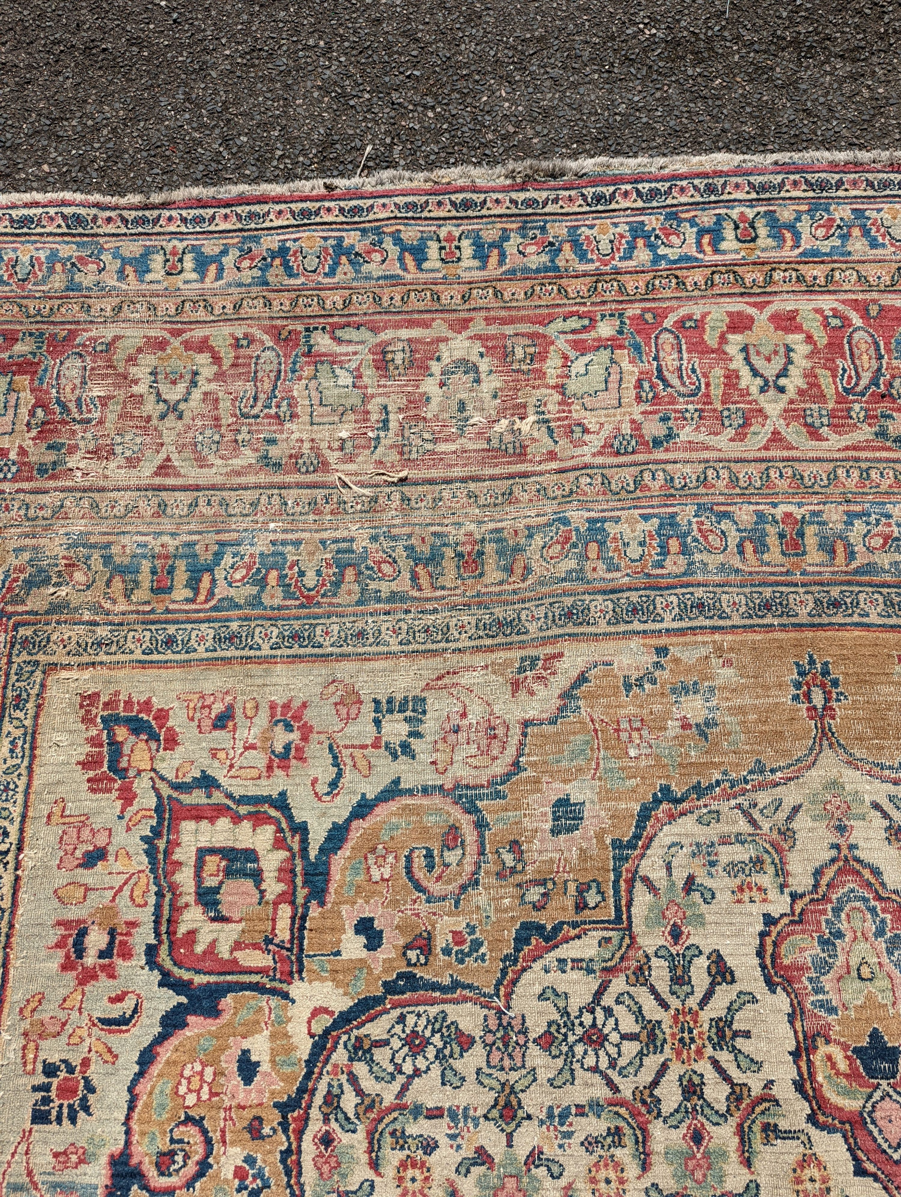 An Isfahan ivory ground carpet, 432 x 330cm - Image 16 of 19