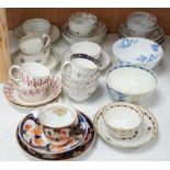 A selection of late 18th/early 19th century English porcelain tea and coffee wares including