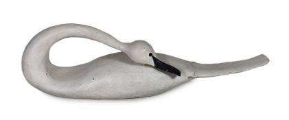 § § Guy Taplin (b.1939) Swancarved and painted wood sculptureincised ‘Swan Guy Taplin’ below tail