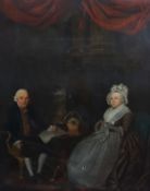 Late 18th Century English School Full length portrait of Sir James Esdaile (1714-1793) and Elizabeth
