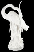 An impressive Meissen white glazed porcelain life size model of a heron, 20th century, after J. J.