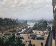 Charles André Igounet de Villers (French, 1881-1944) View of Paris looking along The Seineoil on