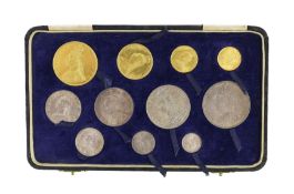 PLEASE NOTE THIS IS A SPECIMEN SET, UK coins, a cased Victoria 1887 Golden Jubilee gold and silver