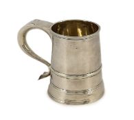 A Queen Anne Britannia standard provincial silver mug, by Edmond Richards, with banded girdle and