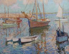 § § John Anthony Park (1878-1962) The harbour, St Ivesoil on canvassigned60 x 75cmOil on original