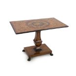 A 19th century Dutch walnut and marquetry tilt top centre table the rectangular top with central