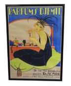 Georges Cap. A Parfums Djemil poster 134 x 93.5cm.Some undulation of the paper so thought not to