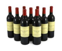 Nine bottles of Chateau Trotanoy Pomerol 1999, height 30cmAll in good clean condition just a