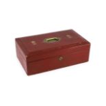 A Victorian red morocco despatch box, formerly the property of the Right Honourable Viscount Cross