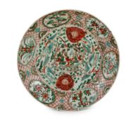 .A Chinese Ming enamelled porcelain dish, Zhangzhou ware (Swatow), late 16th/early 17th century,