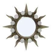 Mark Brazier Jones (b.1956) 'Zodiac' mirror, circa 1990, copper plated steel with etched glass