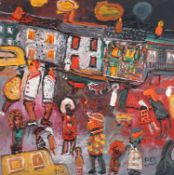 § § Fred Yates (1922-2008) 'Night Life'oil on canvassigned with Studio sale stamp verso59 x