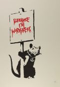 § § Banksy (b.1974) Because I'm Worthless, 2004screenprint in colours, on wove,numbered 155 from