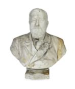 William John Seward Webber (1842-1919). A carved white marble bust of a gentleman, though to be