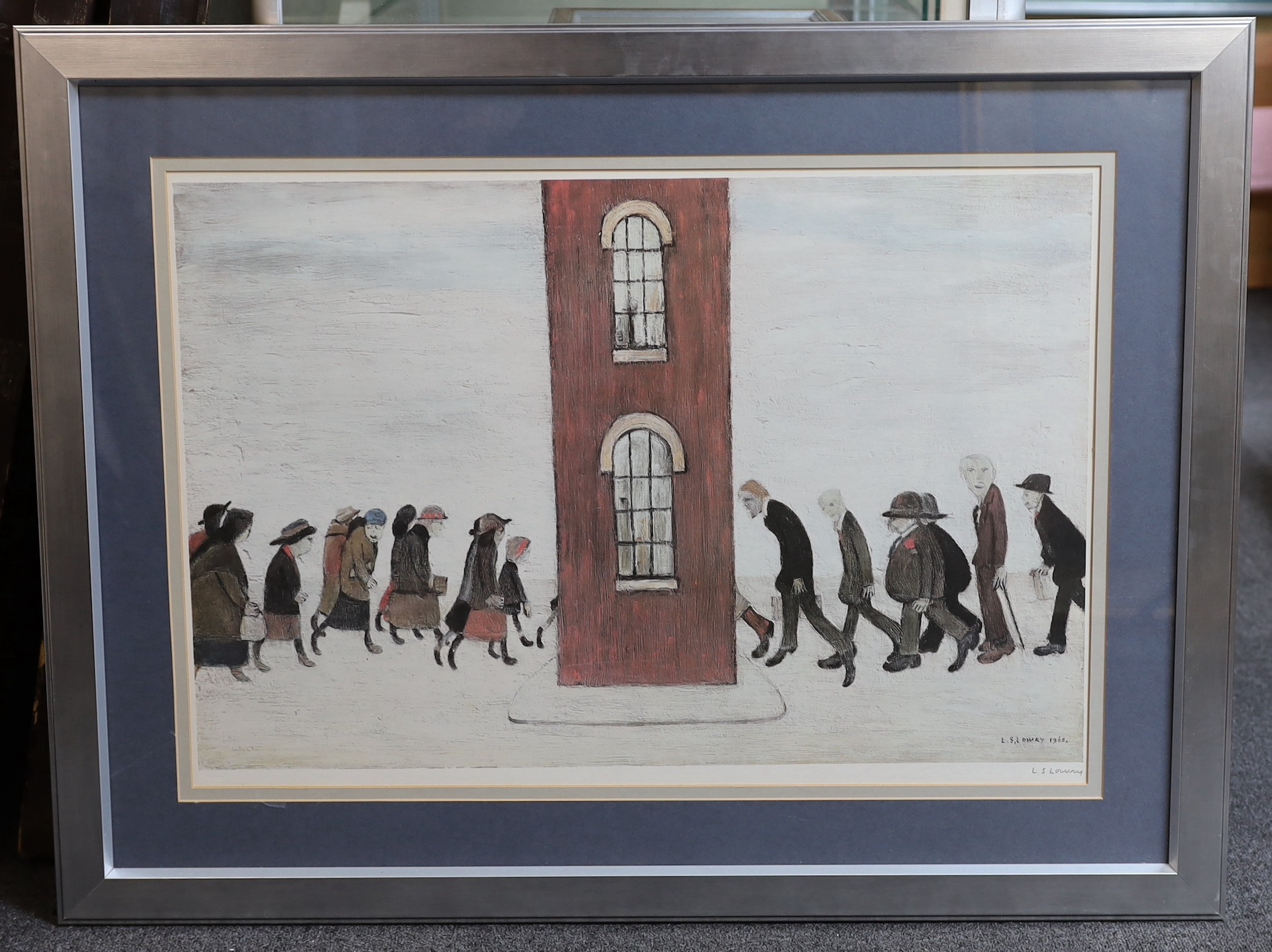 § § Lawrence Stephen Lowry R.A.(1887-1976) Meeting Pointlithographsigned in pencil, from the edition - Image 2 of 5