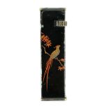 A Dunhill Namiki maki-e (lacquer) tallboy lighter, c.1930, decorated with a pheasant perched on a