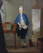 Attributed to James Millar (1735-1805) Full length portrait of a gentleman standing with his arm
