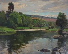 § § Samuel John Lamorna Birch (1869-1955) Devonshire River Landscapeoil on board32 x 39cmOil on