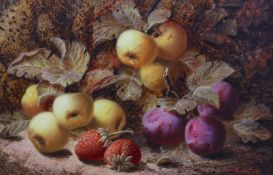 Oliver Clare (1853-1927) Still lifes of grapes, a peach and greengages and apples, plums and