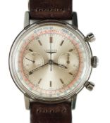 A gentleman's rare late 1960's stainless steel Longines Flyback manual wind chronograph wrist watch,