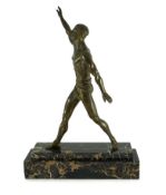 Editions Reverolis of Paris. A 1930's French Art Deco bronze figure of a classical athlete
