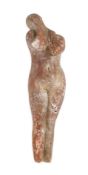 In the manner of Marino Marini, a terracotta sculpture, reclining female nude Length 120cm.Looks
