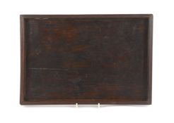 A Chinese hardwood tray, possibly zitan, 19th century 35 cm x 24 cmLong split visible in all images;