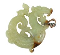 A Chinese archaistic yellow and russet jade openwork plaque, possibly Song-Yuan dynasty, in the form