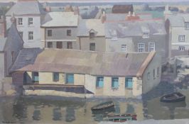 Teng-Hiok Chiu (Chinese, 1903-1972) 'Green Doors, Polperro'oil on canvassigned and dated 193049 x