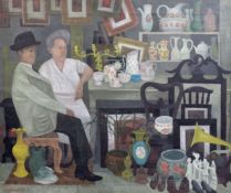 § § Alfred Daniels (1924-2015) 'The Antiques Stall'oil on canvassigned and dated 195150 x 60cm,Oil