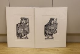 Edward Bawden C.B.E., R.A. (1903-1989), pair of woodblock prints, Jack of Hearts and the King of