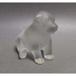 A Lalique dog, base etched ‘Lalique R France’, 13cm