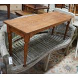 An Arts and Crafts rectangular oak low table / bench, length 122cm, depth 37cm, height 48cm