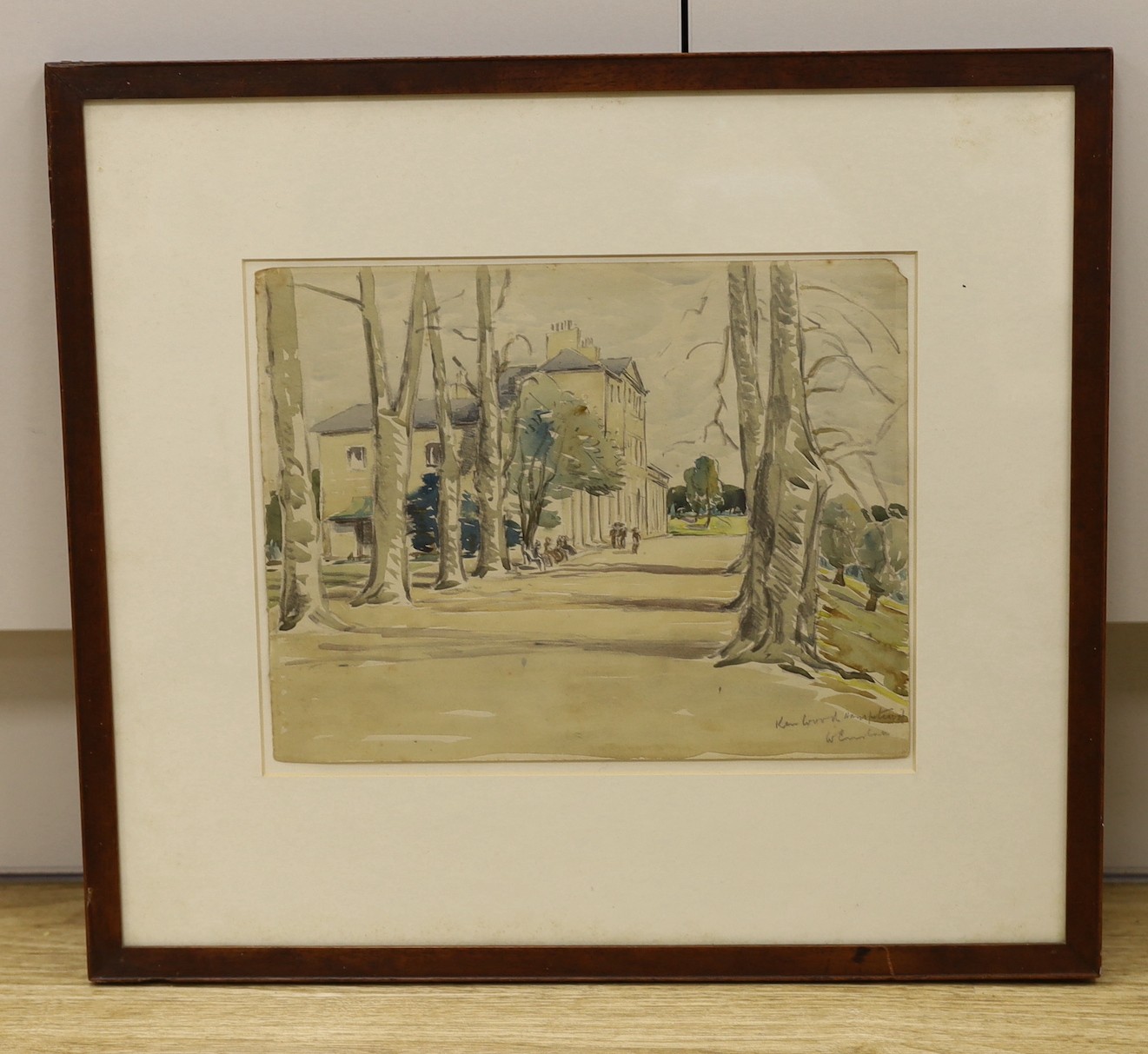 Walter Cristall (Exh. 1925-40), watercolour, 'Kenward, Hampstead', signed, 23 x 29cm - Image 2 of 4