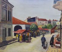 E. W. Allen, oil on canvas, St Andre de Curzac, signed and dated 1958, 64 x 76cm