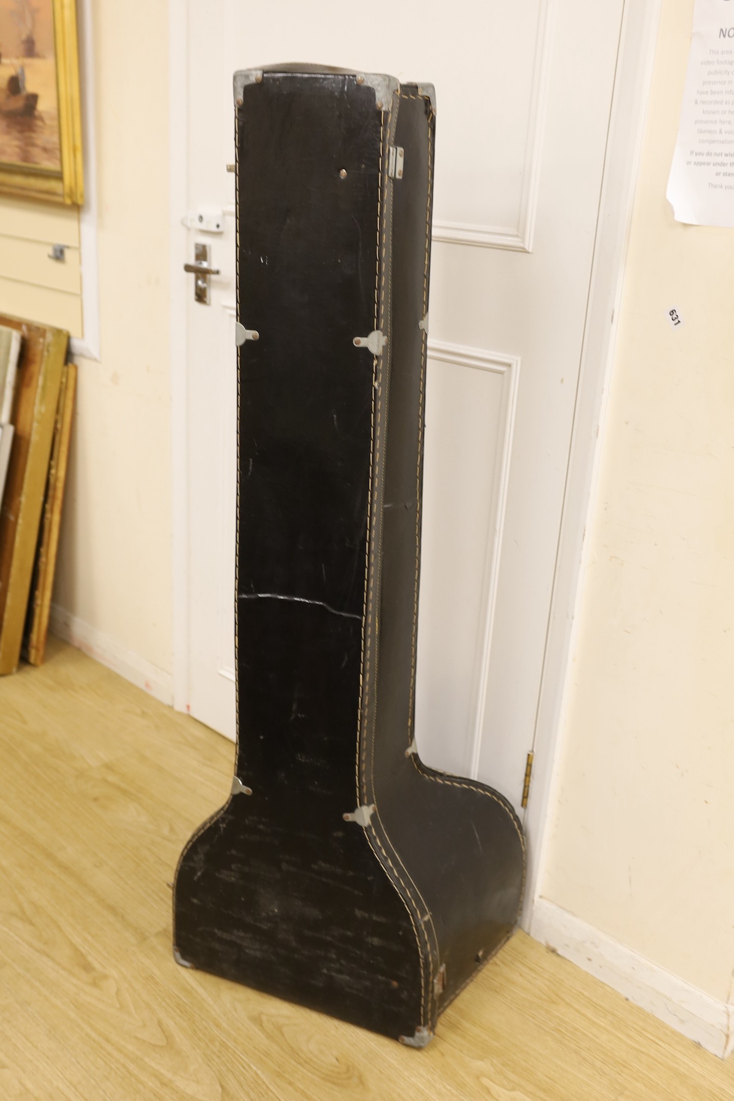An Indian Sitar (in need of repair) with hard case,123cms high. - Image 4 of 4