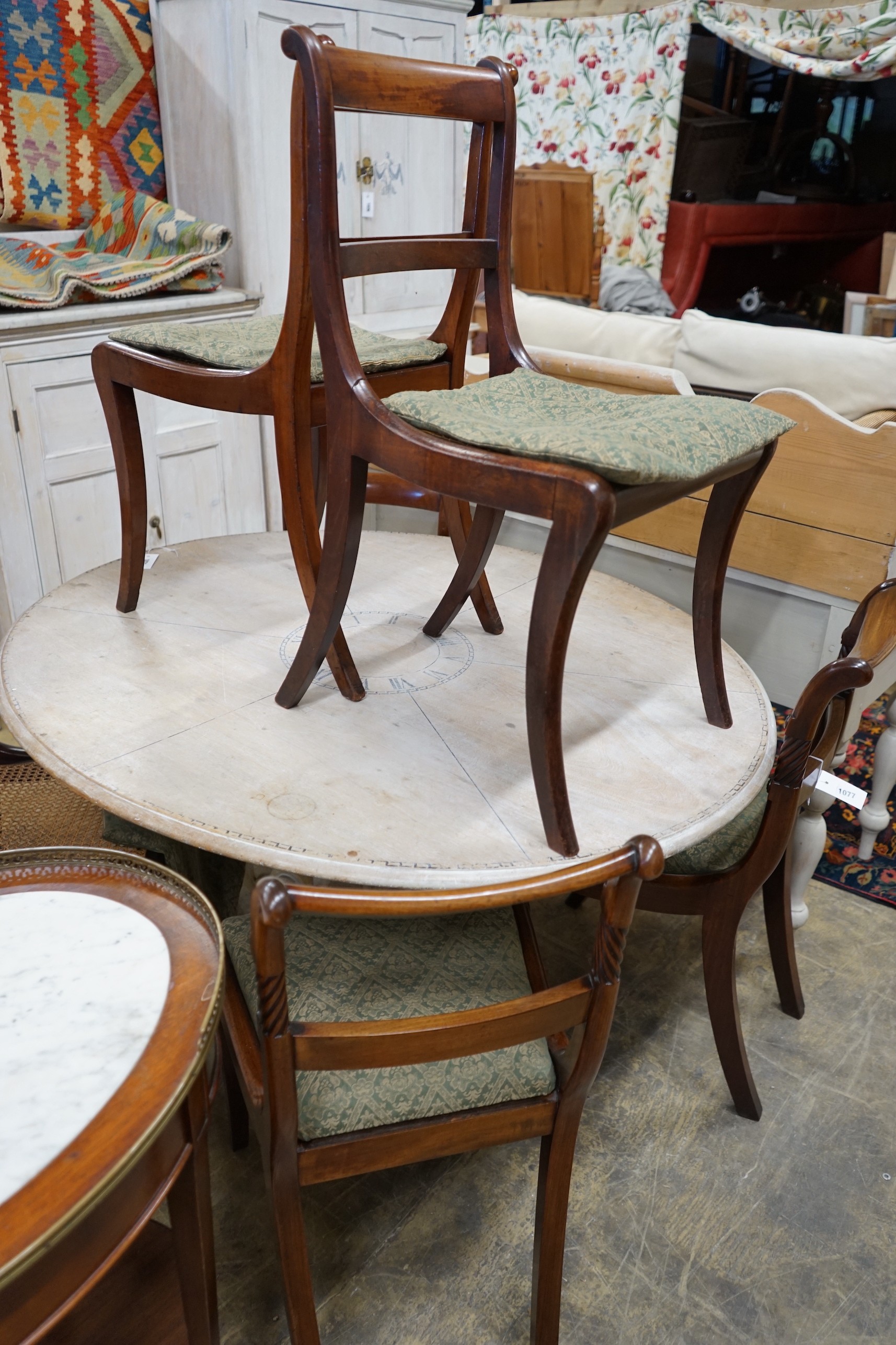 Six Regency mahogany cane and drop in seat dining chairs (four plus two) - Image 4 of 4