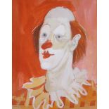 Harold Wood (1918-2014), watercolour, 'Clown', signed and dated '70, 26 x 21cm