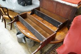 A pair of Victorian style rosewood wall brackets with brass galleried tops, width 94cm, depth