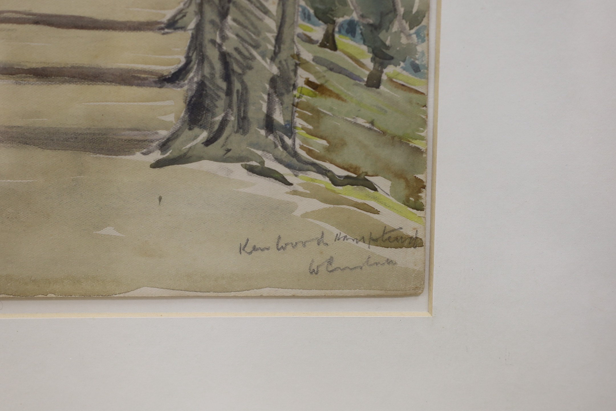 Walter Cristall (Exh. 1925-40), watercolour, 'Kenward, Hampstead', signed, 23 x 29cm - Image 3 of 4